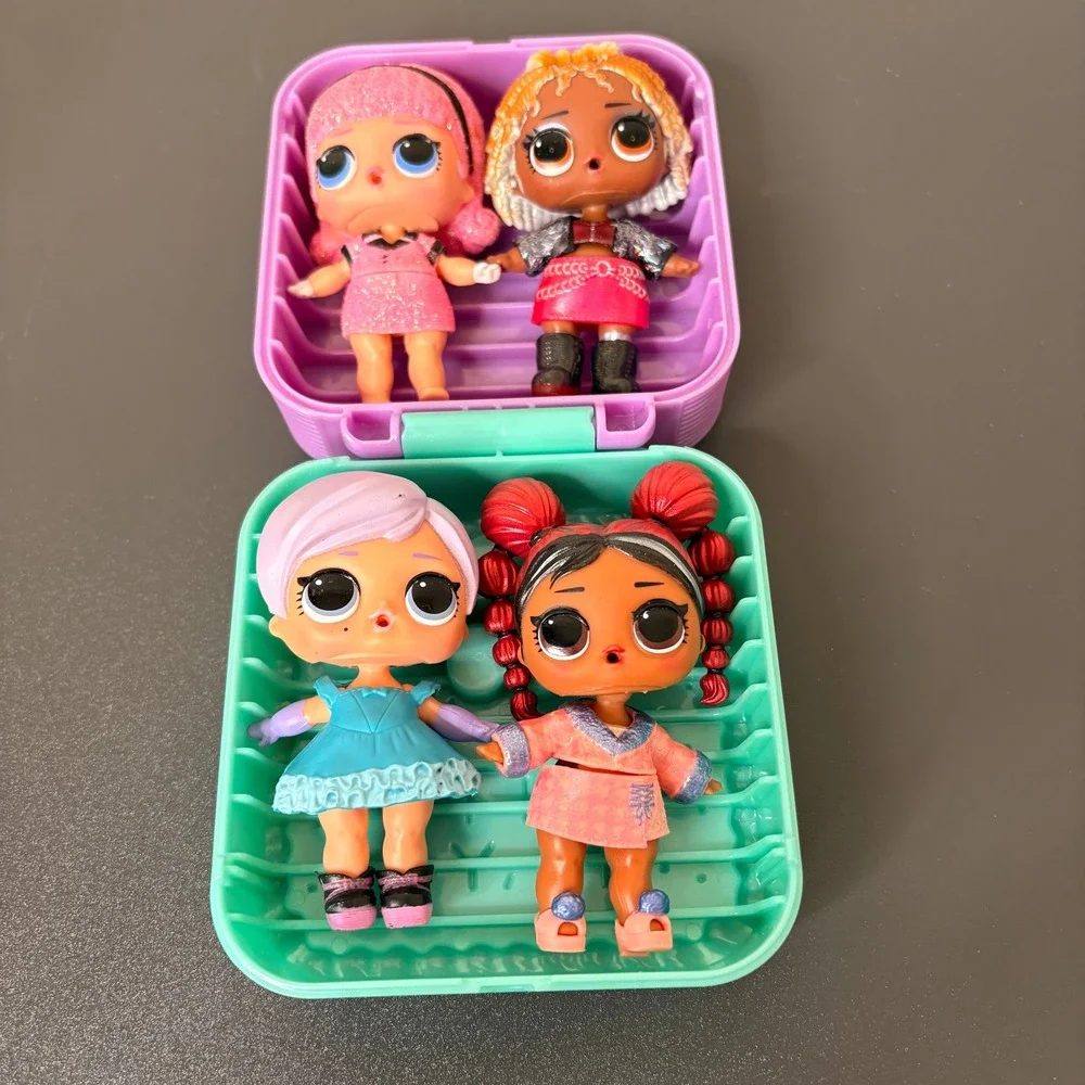 LOL Surprise Doll Lot Kids 3in Multicolor Good 4 Figures with Case